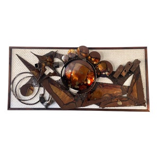 Danish Brutalist Metal Wall Sculpture by Henrik Horst, 1970s For Sale