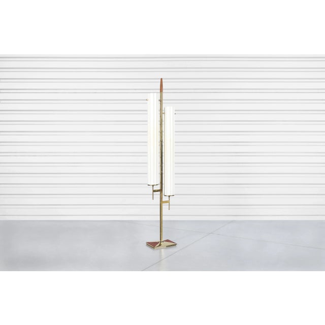 1970s Mid-Century Modern Brass and Walnut Floor Lamp For Sale - Image 10 of 12