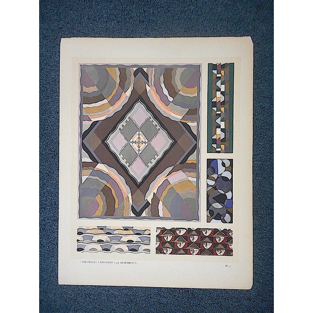 Art Deco Vintage Hand Printed Pochoir Print by Benedictus-Paris-C.1924 For Sale - Image 3 of 4