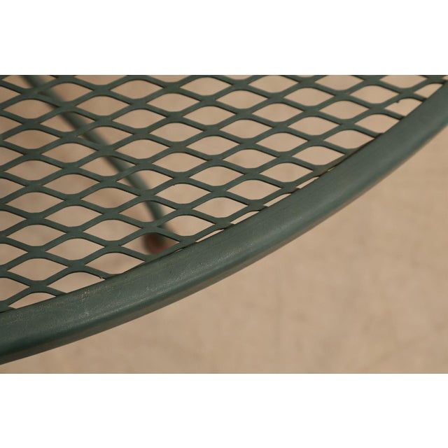 Late 20th Century Wrought Iron Vintage Round Patio Table And Four Chairs Set For Sale - Image 5 of 18