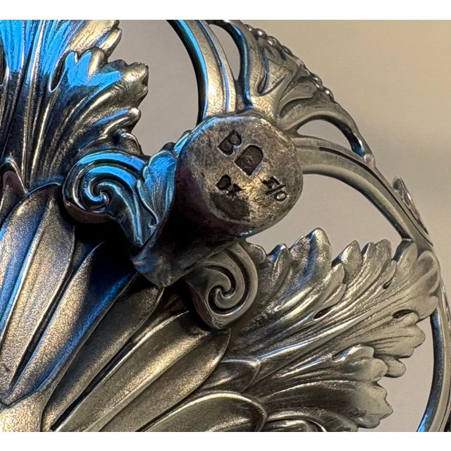 Vintage Silver Metal and Crystal Epergne For Sale - Image 11 of 12