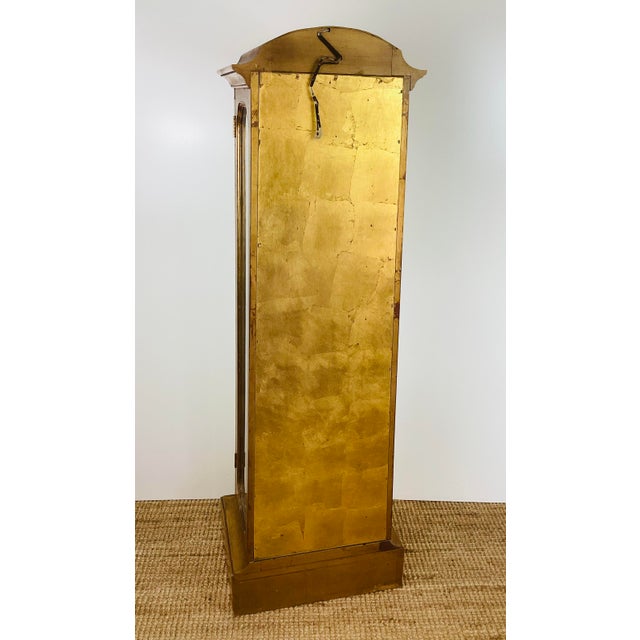 Vintage Hollywood Regency Gold Leaf Wood & Glass Display Case / Cabinet For Sale - Image 12 of 12
