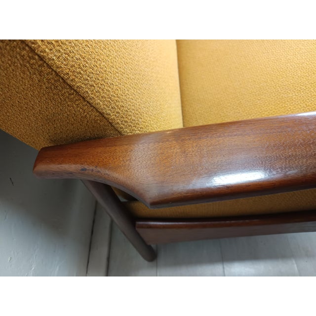 Scandinavian Mustard Bench Sofa, 1960s For Sale - Image 10 of 18