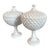 Vintage Milk Glass Covered Centerpiece Bowl with Saw Tooth Design - a Pair For Sale