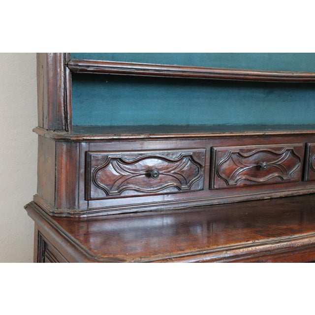 Wood Antique Sideboard in Solid Walnut with Plate Rack, 1680s For Sale - Image 7 of 15