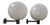 Wall Lamps in White Sphere Fabric Model and Brass Frame by Venini Murano, 1960s, Set of 2 For Sale