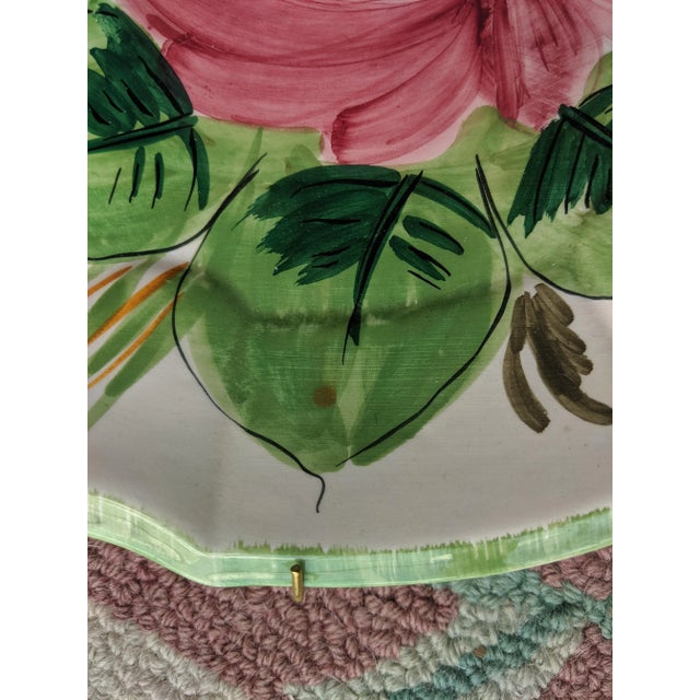 Vintage Italian Nove Rose Handpainted Botanical Floral Porcelain Ceramic Decorative Plate 13 X 13 For Sale - Image 9 of 11