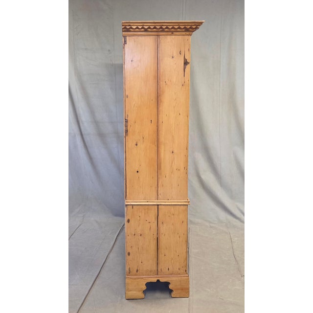 Antique 19th Century Irish Scrubbed Pine Linen Press Cabinet For Sale - Image 17 of 18