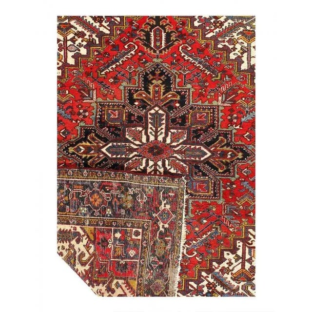 Traditional 1960s Rust Antique Persian Heriz Rug For Sale - Image 3 of 4