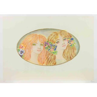 Felicita Frai, Two Girls, 1980s, Lithograph For Sale