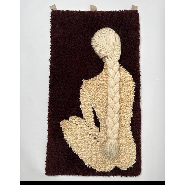 Wool Tapestry of Nude Seated Woman in the style of Don Freedman, 1960s For Sale - Image 3 of 17