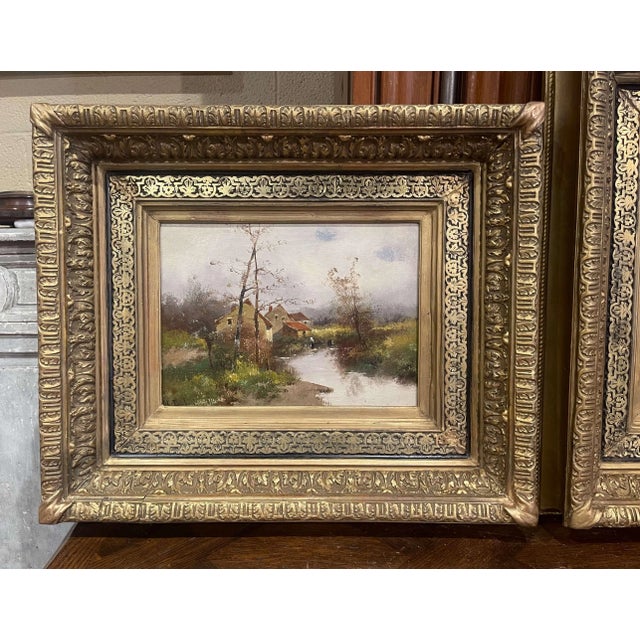 Illustration Pair of 19th Century French Landscapes by Galien-Laloue as Louis Dupuy For Sale - Image 3 of 13