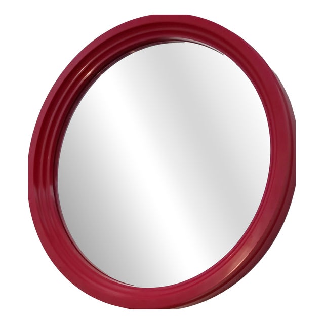 Space Age Round Plastic Mirror, 1970s For Sale