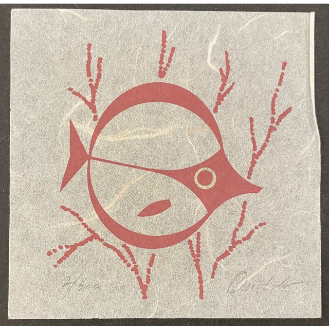 1970s James Francis Omohundro (1938-2016) tropical fish miniature serigraph on paper, pencil signed and numbered 2 of 500....