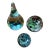 1970s Trio of Green and Blue Glass Paperweights For Sale