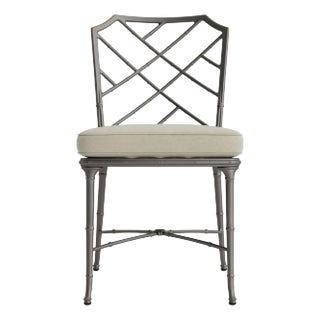 Brown Jordan Calcutta Side Chair, Mica frame with Fusion Meadow fabric For Sale