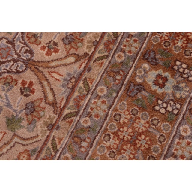 1990s Boho Chic Tabriz Pak-Persian Tan/Brown Wool Rug - 4'0'' X 6'6'' For Sale - Image 5 of 9