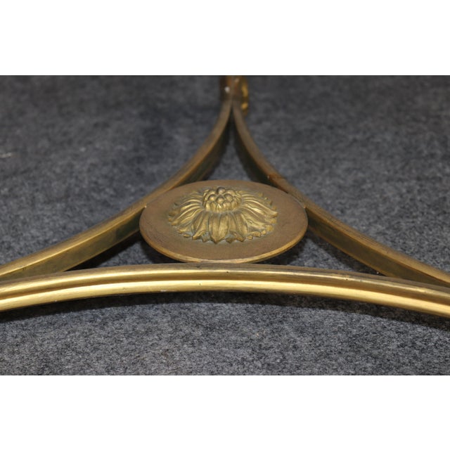 French Pair 1920's Directoire Bronze Rams Head Marble Top Gueridon Tables For Sale - Image 3 of 13