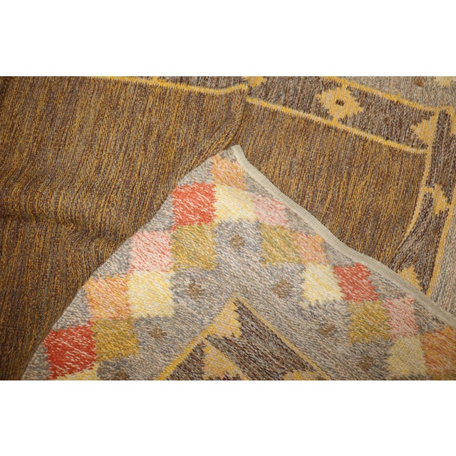 Mid 20th Century Mid 20th Century Swedish Kilim - 4'4" x 6'7" For Sale - Image 5 of 9