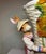 Bottle Green Mint Condition Vintage Fitz & Floyd "Old World Rabbits" 12" Ceramic Centerpiece Vase For Sale - Image 8 of 12