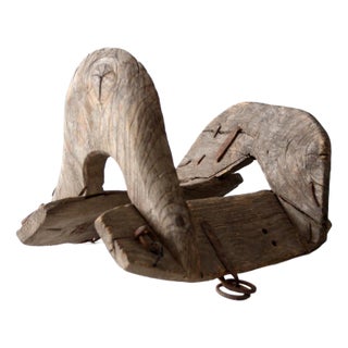Antique Hand-Carved Wooden Saddle Yoke For Sale