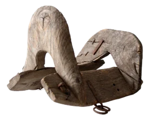Antique Hand-Carved Wooden Saddle Yoke