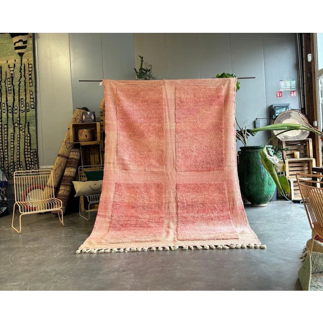 Art Deco Pink Moroccan Modern Wool Rug For Sale - Image 3 of 10
