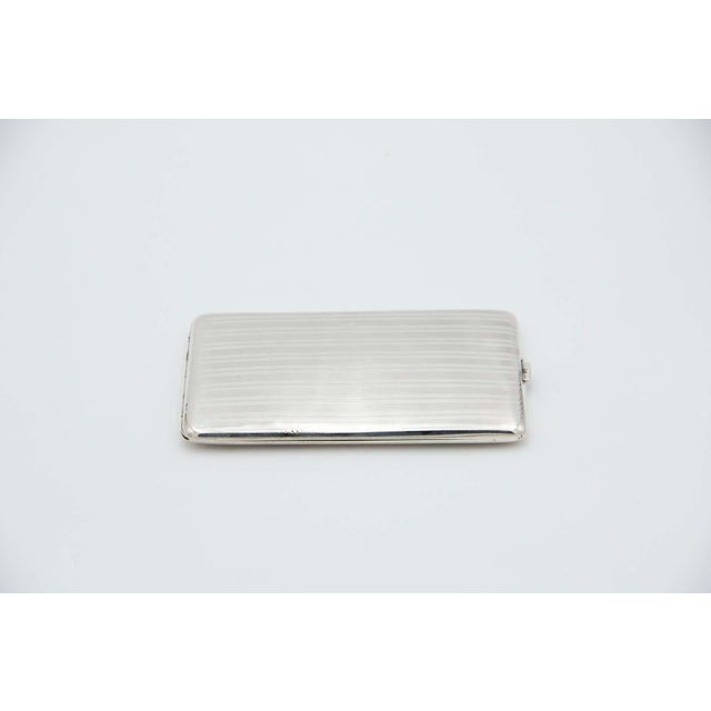Rectangular Silver Cigarette Case For Sale - Image 4 of 4