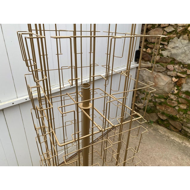 Swivel Postcard Holder on Casters Gold, 1990s For Sale - Image 17 of 17