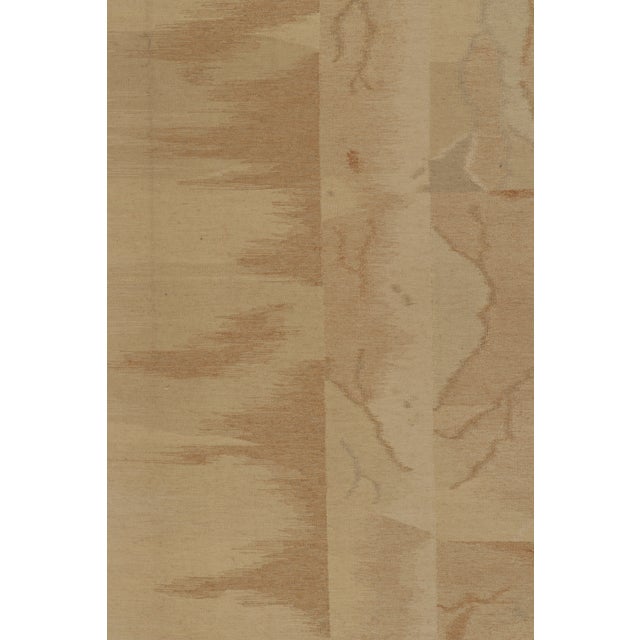 Beige 1950s Vintage Art Deco Kilim Rug in Beige, Brown, Grey & Blue by Rug & Kilim For Sale - Image 8 of 9