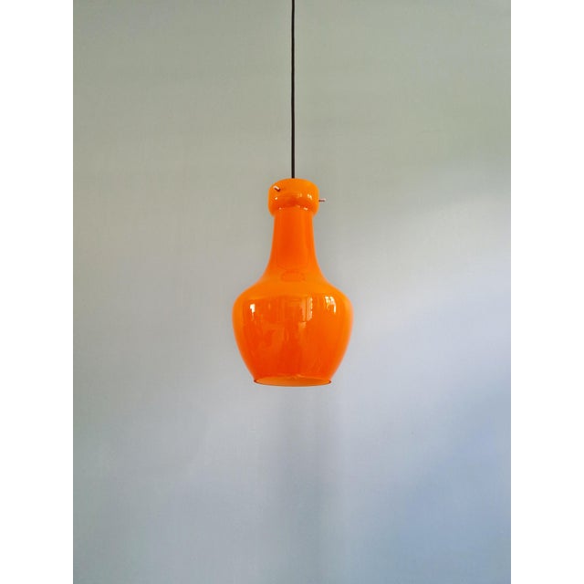 Space Age Orange Opaline Glass Pendant from Targetti Sankey, Italy, 1960s-1970s For Sale - Image 6 of 12
