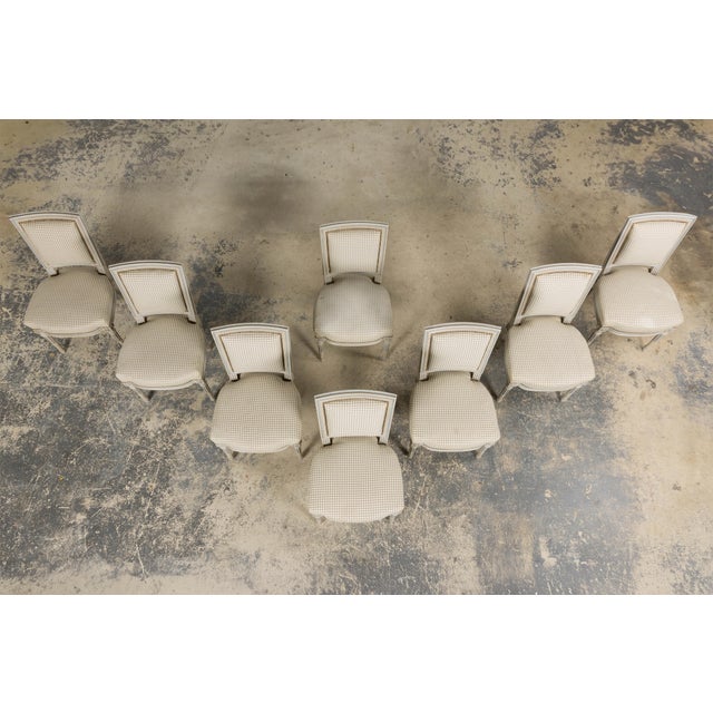 Set of Eight French Louis XVI Style Painted Dining Chairs, Early 20th C For Sale - Image 4 of 18