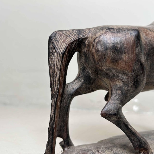 Brown Antique Wooden Horse Decoration, Japan, 1920s For Sale - Image 8 of 15