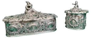 Decorative Silver Boxes by Josef Carl Klinkosch, Set of 2