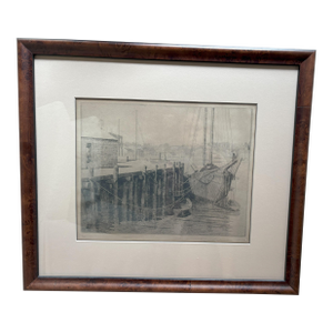 1940s Vintage Don Swann Framed Etching