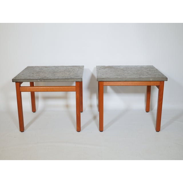 Teak Slate Side Table, 1970s, Set of 2 For Sale - Image 14 of 14