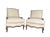 Pair of Vintage Hickory Chair Furniture Louis XV Bergère Armchairs – French Provincial Upholstered Accent Chairs with...