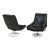 Black Leather Lounge Chairs With Calacatta Marble Bases, 1970 For Sale
