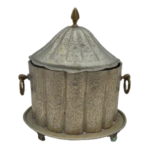 Early 20th Century Moroccan Engraved Brass Tea Caddy Box