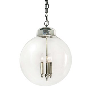 Regina Andrew Globe Pendant in Polished Nickel For Sale