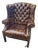 Vintage Chesterfield Style Leather Wingback Chair For Sale
