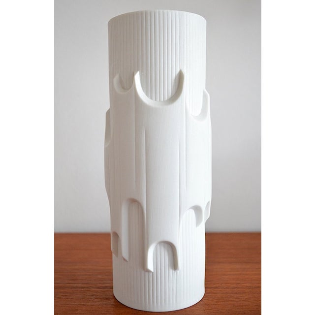 Bisque porcelain floor vases by Scherzer Porzellan Bavaria Germany. - Matte bisque porcelain - Three-dimensional pattern...