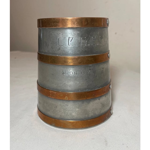 Arts & Crafts Antique 1800's Arts & Crafts Beer Stein Pewter Copper Award Trophy Reed & Barton For Sale - Image 3 of 11