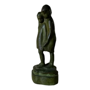 Vintage Bronze Sculpture of Two Figures in Embrace