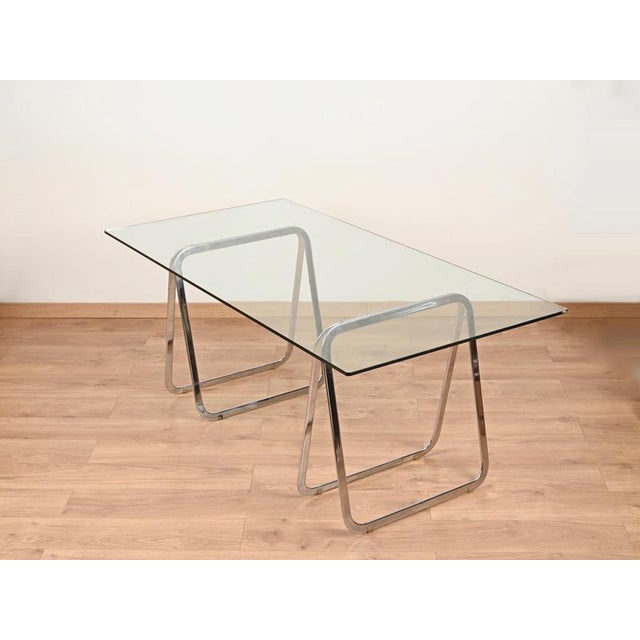 Italian Tubular Chromed Steel Trestles, 1970s, Set of 2 For Sale - Image 10 of 18