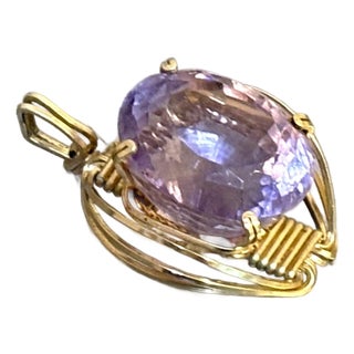 1960s Amethyst/Gold-Plated Pendant For Sale