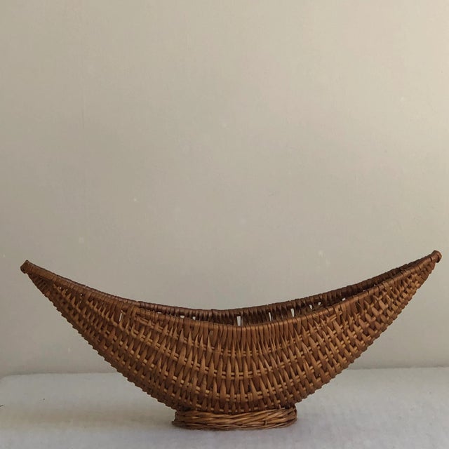 Mid-Century Modern Mid-Century Half Moon Footed Basket For Sale - Image 3 of 13