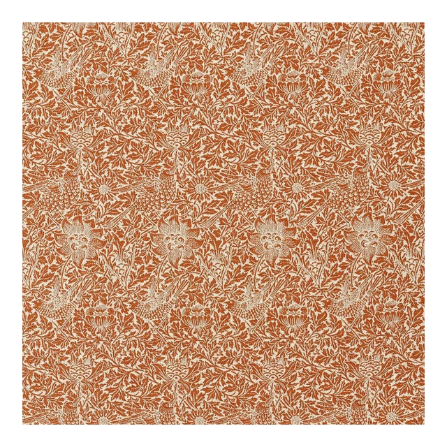 Morris & Co. Bird & Anemone Weave Fabric in Apricot/Linen - a sample For Sale