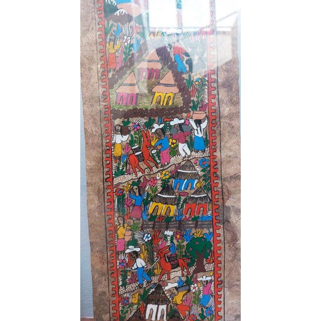 Antique Mexican Paintings on Amate Tree Bark, 1960s For Sale - Image 9 of 11