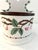 Charming French Country style white wood lidded salt box featuring a hand-painted design on face. Hole at top for hanging.